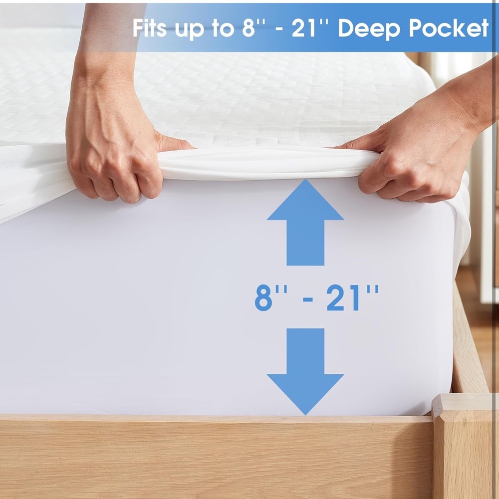 Waterproof Mattress Protector Queen Size Mattress Cover Mattress Pad 8”-21” OW - Picture 6 of 11
